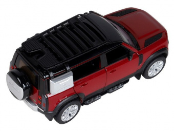 Машина АВТОПАНОРАМА Land Rover Defender 110, 1/32, красный, свет, звук, в/к 17,5*13,5*9 см