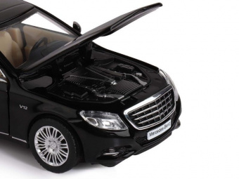 Машина ''АВТОПАНОРАМА'' Mercedes-Benz S600, черный, 1/32, свет, звук, инерция, в/к 17,5*13,5*9 см