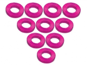 Aluminium M3 Flat Washer 1.0mm (10 Pcs) - Pink