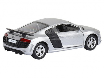Машина ''АВТОПАНОРАМА'' Audi R8 GT, серебро, 1/43, инерция, в/к 17,5*12,5*6,5 см