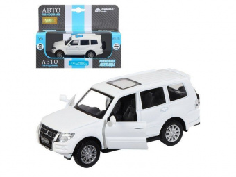 Машина ''АВТОПАНОРАМА'' Mitsubishi Pajero 4WD Tubro, белый, 1/43, инерция, в/к 17,5*12,5*6,5 см