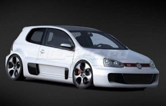 Кузов Volkswagen Golf W12 GTI масштаба 1:10 не окрашенный с отражателями и наклейками