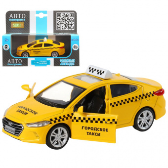 Машина АВТОПАНОРАМА HYUNDAI ELANTRA, ГОРОДСКОЕ ТАКСИ, 1/40, инерция, откр. двери, 17,5*12,5*6,5