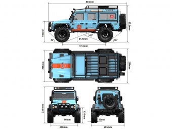 Радиоуправляемый краулер MJX Hyper Go H8H Refreshed Edition (голубой) Brushless 4WD 2.4G LED 1/8