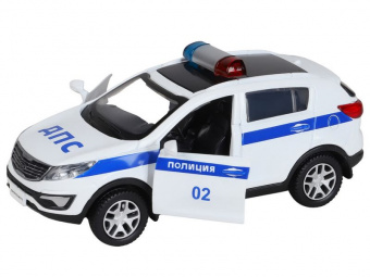 Машина АВТОПАНОРАМА KIA SPORTAGE R, Полиция, 1/39, инерция, откр. двери, в/к 17,5*12,5*6,5 см