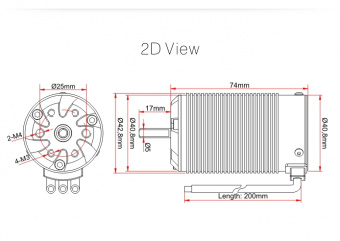 SkyRC 1/8 ТОRО X8 Truggy BL Motor (2250KV  Sensorless)