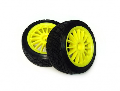 Комплект колес для ралли 1/9 2шт (желтый)