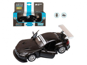 Машина АВТОПАНОРАМА BMW Z4 GT3, 1/38, черный, инерция, откр. двери, в/к 17,5*12,5*6,5 см