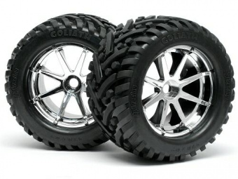 Колеса в сборе трак 1/8 - GOLIATH 178x97MM (диски BLAST CHROME 115mm) 2шт