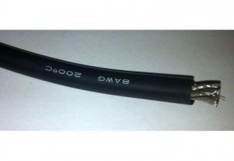 Провод многожильный 8AWG, Black (1м) 8.37мм2