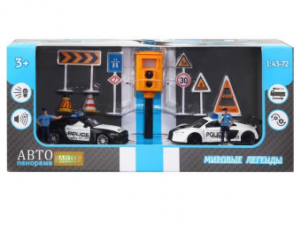 Набор ''АВТОПАНОРАМА'' Полиция, 1/46, инерция, в/к 30*13*10 см