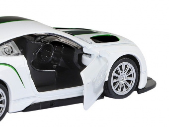 Машина ''АВТОПАНОРАМА'' Bentley Continental GT3, белый, 1/43, инерция, в/к 17,5*12,5*6,5 см