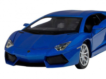 Машина АВТОПАНОРАМА Lamborghini Aventador Coupé, 1/24, синий, свет, звук, в/к 24,5*12,5*10,5 см
