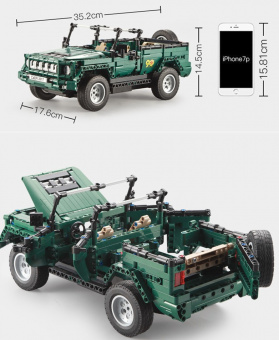 Радиоуправляемый конструктор CaDA Technic Военный джип (561 деталь)