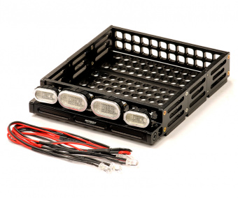 T8 Realistic 1 /1 0 Scale Metal Luggage Tray with 4 LED Adjustable Spot Light 1 25x107mm