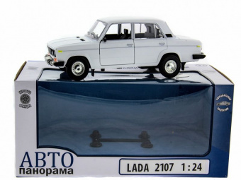 Машина ''АВТОПАНОРАМА'' ВАЗ 2106 белая,1/22, инерция, Pull Bаck механизм, в/к 10*12*22 cм