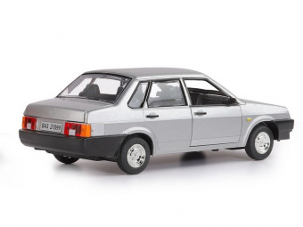 Машина ''АВТОПАНОРАМА'' ВАЗ 21099, 1/22, серебряный, инерция,  в/к 24,5x12,5x10,5 см