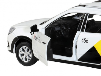 Машина ''АВТОПАНОРАМА'' Яндекс.Такси LADA GRANTA CROSS, белый, 1/24, свет, звук, в/к 24,5*12,5*10,5см