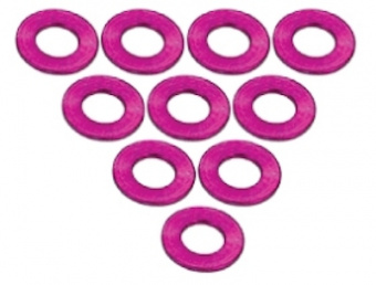 Aluminium M3 Flat Washer 0.5mm (10 Pcs) - Pink