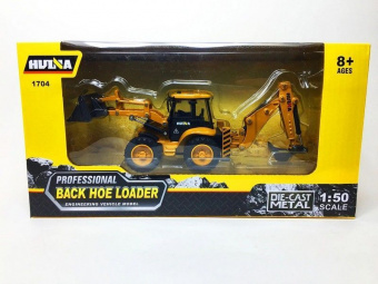 Металлический колесный экскаватор HUI NA TOYS 1/50