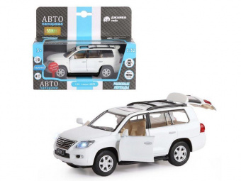 Машина ''АВТОПАНОРАМА'' Lexus LX570, белый, 1/32, свет, звук, инерция, в/к 17,5*13,5*9 см