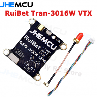 Видеопередатчик JHEMCU RuiBet Tran-3016W 5,8Ghz 40CH IRC PIT/25/200/400/800/1600mW (RP-SMA)