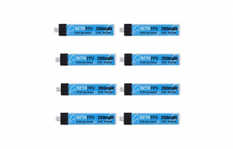 Аккумулятор BETAFPV 260 mAh 1S 3.7V HV LiPo Whoop Battery (8шт)