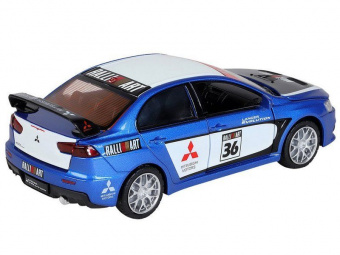 Машина АВТОПАНОРАМА Mitsubishi Lancer Evolution, 1/32, синий, свет, звук, в/к 18*9*13,5 см