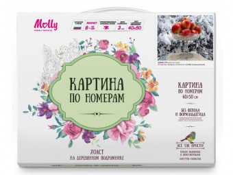 Картина по номерам 40х50 Яблоки на снегу (27 цветов)