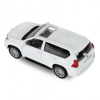 Машина АВТОПАНОРАМА Land Cruiser Prado, белый, 1/42, инерция, откр. двери, в/к 17,5*12,5*6,5 см