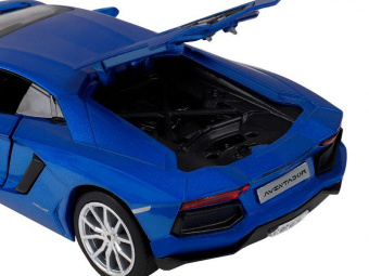 Машина АВТОПАНОРАМА Lamborghini Aventador Coupé, 1/24, синий, свет, звук, в/к 24,5*12,5*10,5 см
