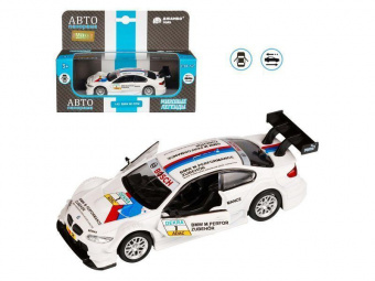 Машина АВТОПАНОРАМА BMW M3 DTM, 1/42, белый, инерция, откр. двери, в/к 17,5*12,5*6,5 см