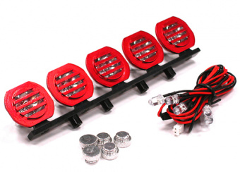 Подсветка LED (5) на крышу (красн) металл