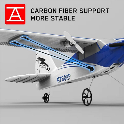 Радиоуправляемый самолет Volantex RC Sport Cub 400мм (синий) 2.4G 2ch LiPo RTF with Gyro