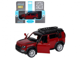 Машина АВТОПАНОРАМА 2020 Land Rover Defender 110, 1/43, красный, в/к 17,5*12,5*6,5 см