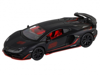 Машина АВТОПАНОРАМА Lamborghini SVJ, 1/32, черный матовый, свет, звук, в/к 17,5*12,5*6,5 см
