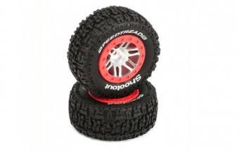 Покрышка и колёсный диск перед/зад SpeedTreads Shootout Traxxas Slash (2шт.) (красные)