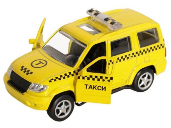 Машина ''АВТОПАНОРАМА'' Такси, желтый, 1/50, инерция, в/к 12*7*5,5 см