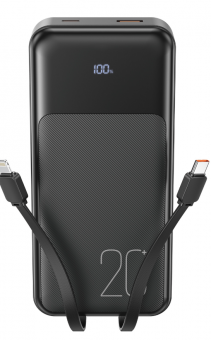 Быстрая зарядка (Lightning, TYPE-C) 20 000 мАч USB-C 20 Вт / USB-A 22,5Вт PR249 Черный