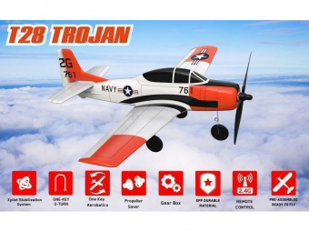 Радиоуправляемый самолет Volantex RC 761-9 T28 400мм 2.4G 4ch LiPo RTF with Gyro