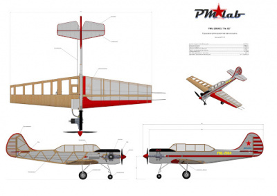 Кордовая тренировочная модель самолета F4B ''Як-52''