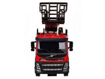 Машина АВТОПАНОРАМА Volvo пожарная машина-лестница, красный, 1/50, свет, звук, в/к 28*14*10 см