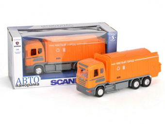 Машина ''АВТОПАНОРАМА'' SCANIA (мусоровоз) 1/40 инерц., в/к 28*14*12