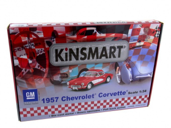 Машина Kinsmart Chevrolet Corvette 1957 инерция (1/12шт.) 1:34 б/к