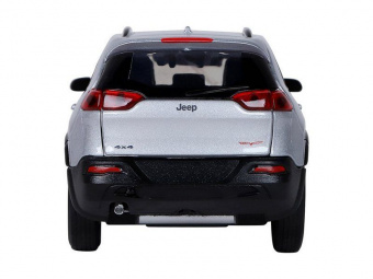 Машина АВТОПАНОРАМА Jeep  Cherokee, 1/32, серебряный, инерция, свет, звук, в/к 17,5*13,5*9 см