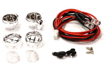 Small Round Type Roof Top LED Blue Light (2) Set for 1/10 Off-Road & Rock Crawlers