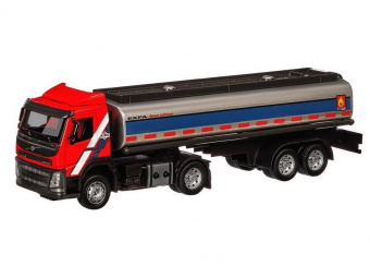 Машина ''АВТОПАНОРАМА'' Volvo бензовоз, красный, 1/50, свет, звук, в/к 28*14*10 см