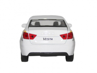 Машина ''АВТОПАНОРАМА'' LADA VESTA ТАКСИ белый, 1/24, свет, звук, инерция, в/к 24,5*12,5*10,5 см
