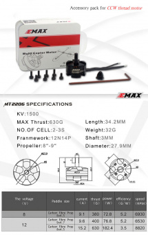 EMAX MT2206 (1500KV) CCW