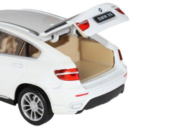 Машина ''АВТОПАНОРАМА'' BMW X6, белый, 1/32 , свет, звук, инерция, в/к 17,5*13,5*9 см